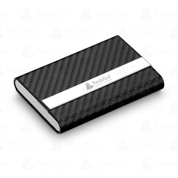 Porta Cartão Personalizado de metal e couro