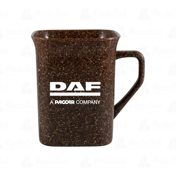 Caneca Personalizada quadrada em Fibra de Coco 250 ml