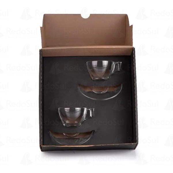 Jogo de Xícaras personalizadas com Pires 90 ml 4 pcs