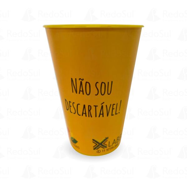 Copo Personalizado 400 ml Mold Label com Tirante e Borracha