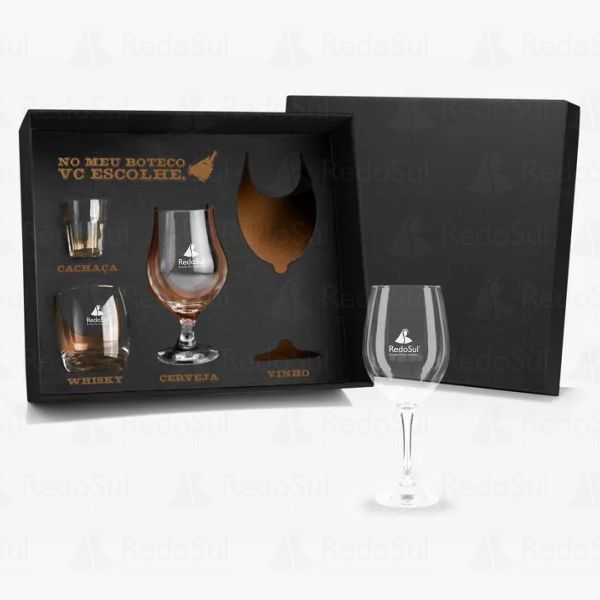 Jogo de Copos de Vidro 04 Peças Personalizado Jogo de Copos de Vidro 04 Peças Personalizado