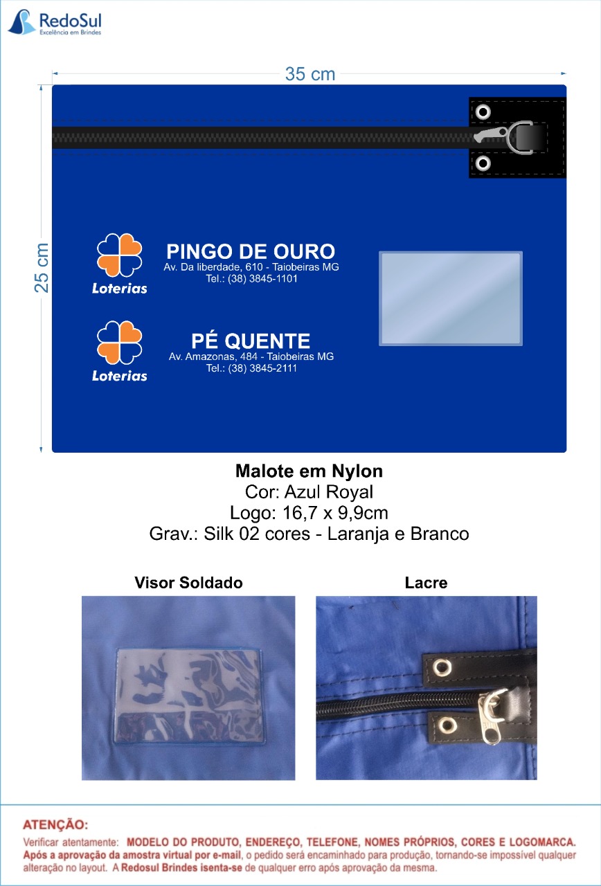 Malote Lotérico Personalizado Malote Lotérico Personalizado