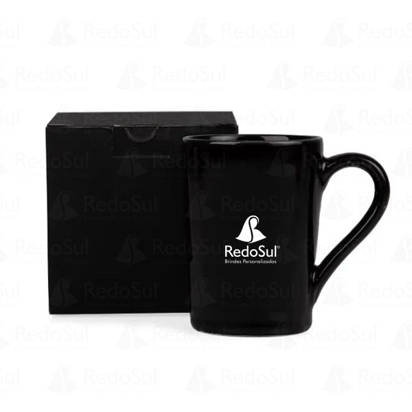 Caneca em cerâmica na cor preta 230 ml Caneca em cerâmica na cor preta 230 ml