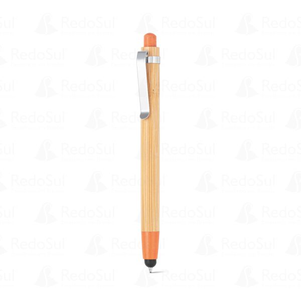 Caneta Personalizada de Bambu com touch Caneta Personalizada de Bambu com touch