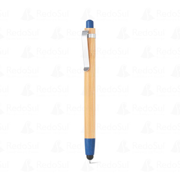 Caneta Personalizada de Bambu com touch Caneta Personalizada de Bambu com touch