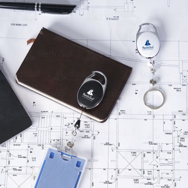 Mosquetão Crachá Retrátil Personalizado