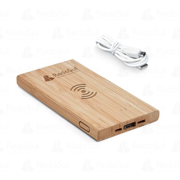 RD 57909-Bateria Portátil Personalizada de Bambu RD 57909-Bateria Portátil Personalizada de Bambu