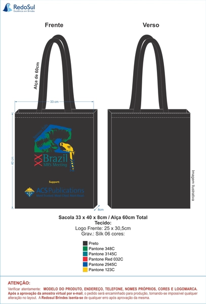 RD 8115603-Sacola personalizada em tecido