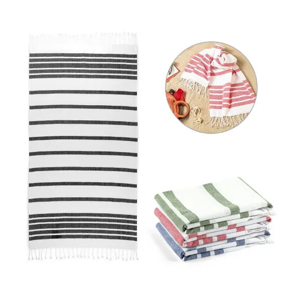 Toalha de praia personalizada de algodão e poliéster reciclados 180 gramas