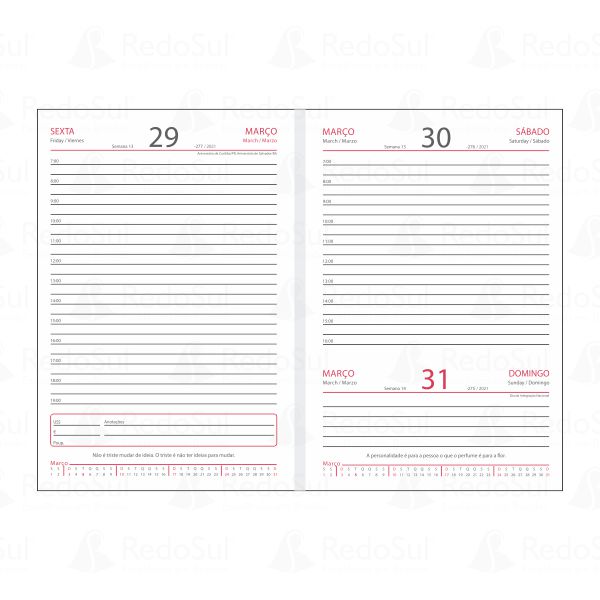 Agenda Diaria Personalizada Basica Modelo 18