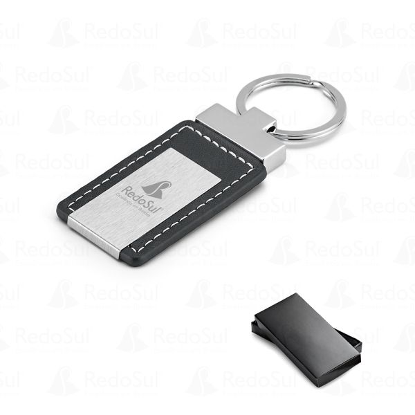 Chaveiro Personalizado em couro sintético e metal