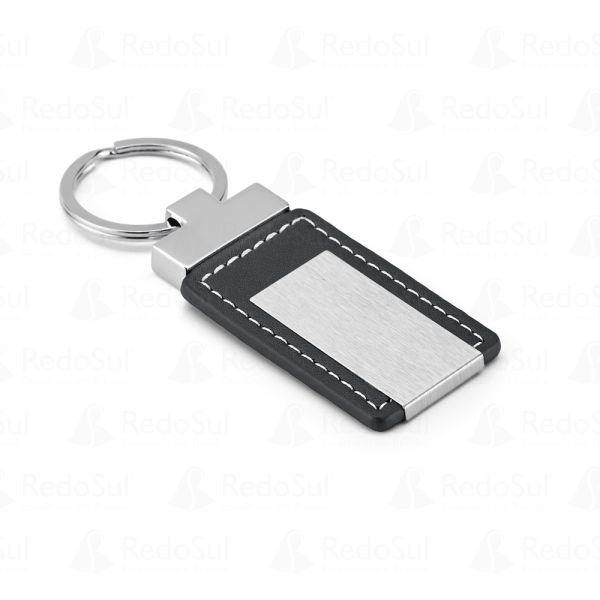 Chaveiro Personalizado em couro sintético e metal